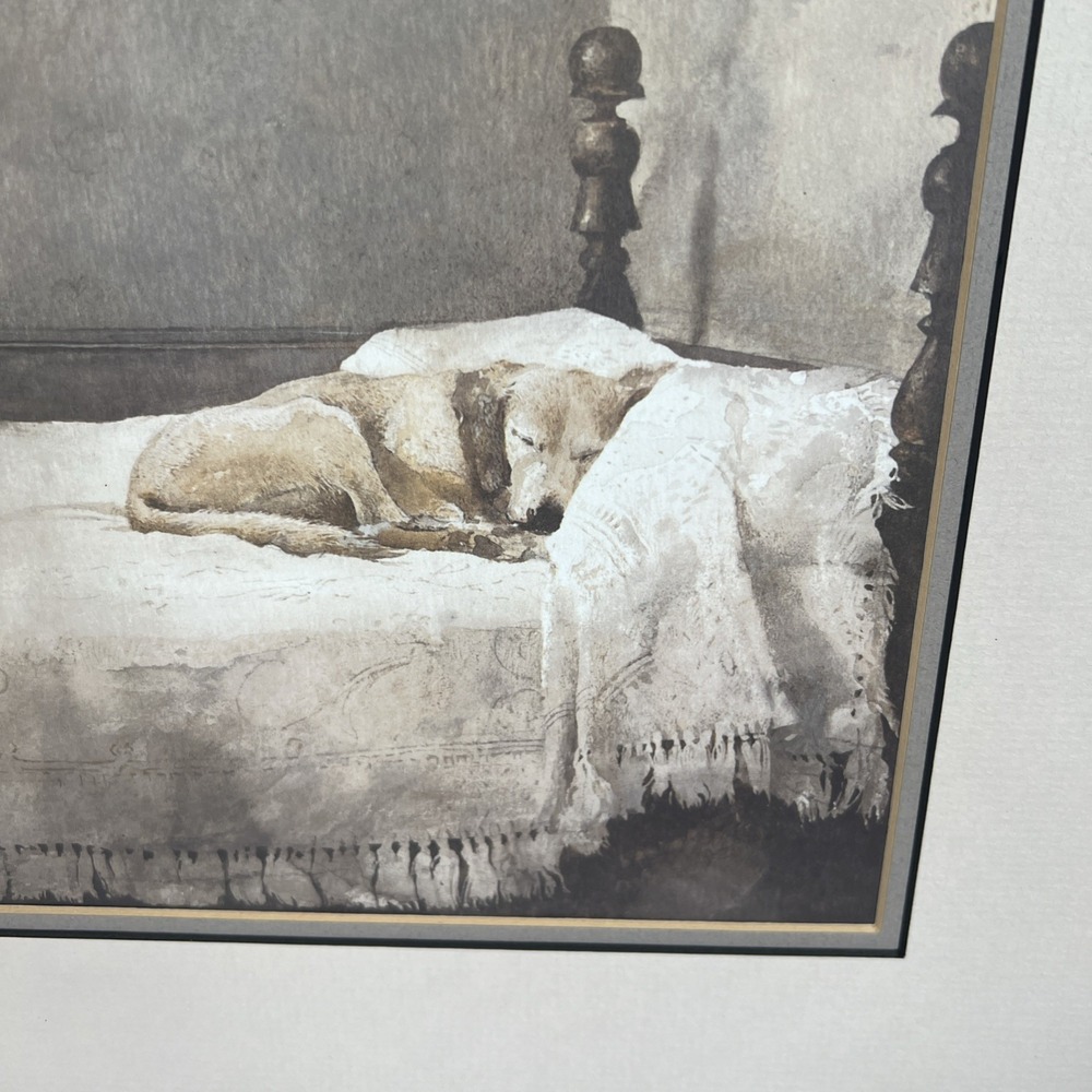 VTG Andrew Wyeth Master Bedroom 1985 Framed 22"x18" Matted Print Americana Art - Picture 6 of 16